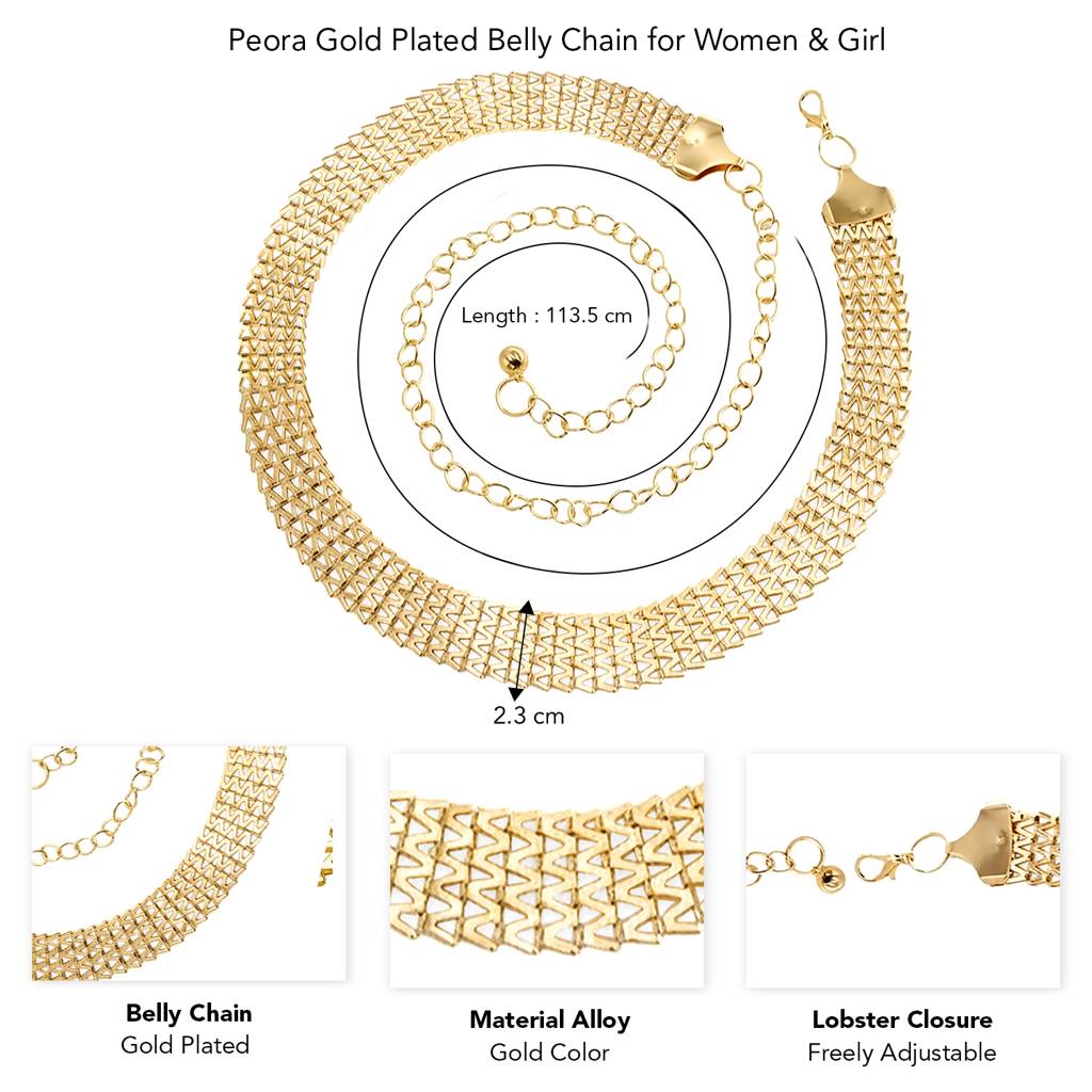 Gold Plated Fancy Kamarbandh Belly Chain Waist Chain Jewellery Gift For Women & Girls : PX9BCH81G