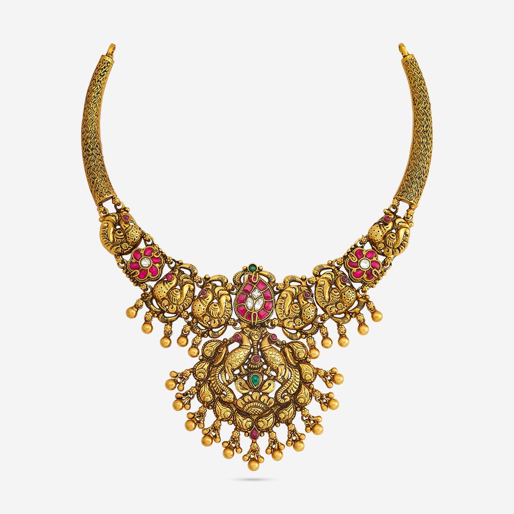 Ruby-Green Gold - Plated Bridesmaid Temple Necklace - 448258 : 448258