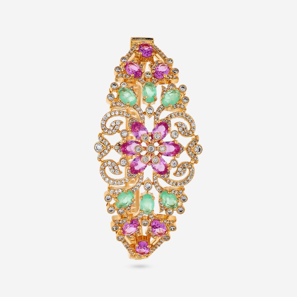 Pink-Mint - Plated Bridesmaid Zircon Kada - 457541 : 457541