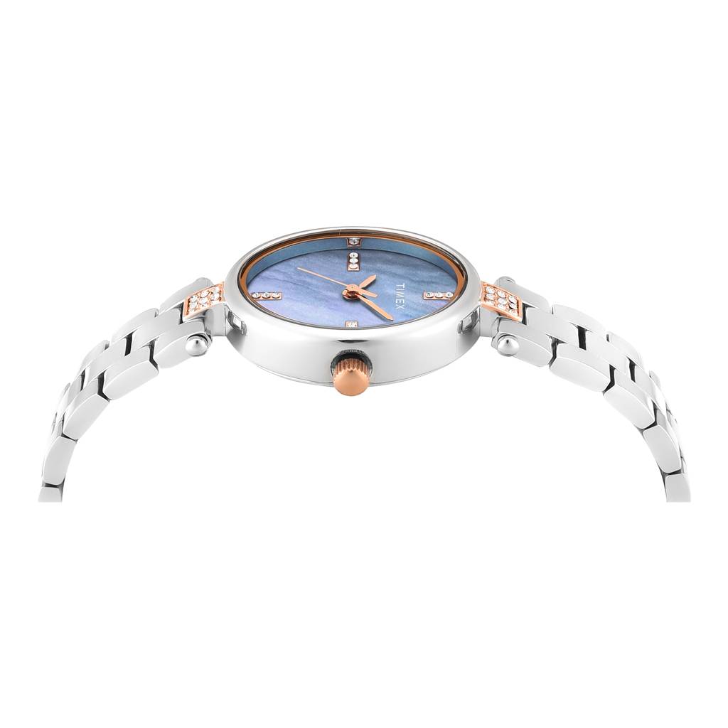 Timex Oval 23Mm Aqua Dial Analog Women Watch - Twel27201 : TWEL27201