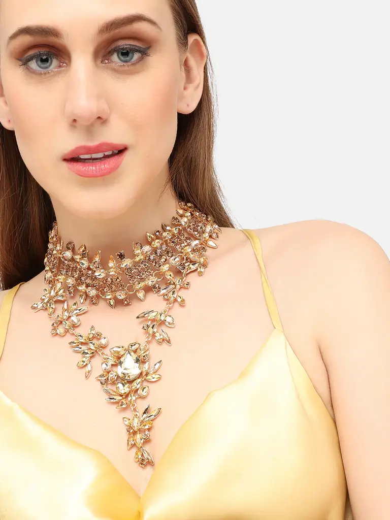 Melantha- Party Designer Stone Statement Necklace For Women : SOHNCK4306