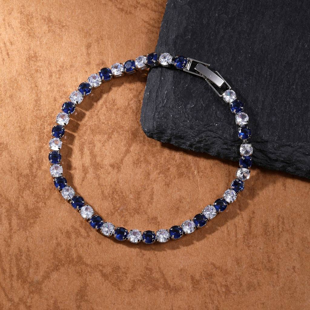 Two Tone Radiance Tennis Bracelet : MB1S0979-S-BU