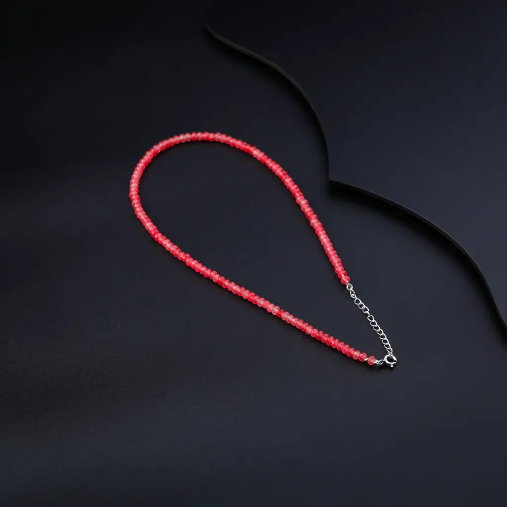 Pink Sapphire Silver Necklace : 71243927
