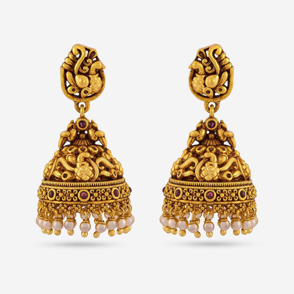 Ruby Gold - Plated Festive Antique Earring - 465166 : 465166