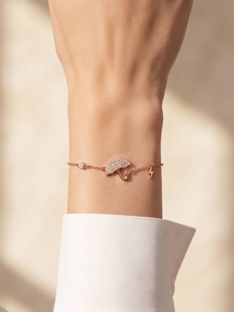 925 Silver Rainshield Charm Bracelet For Women : BR-89