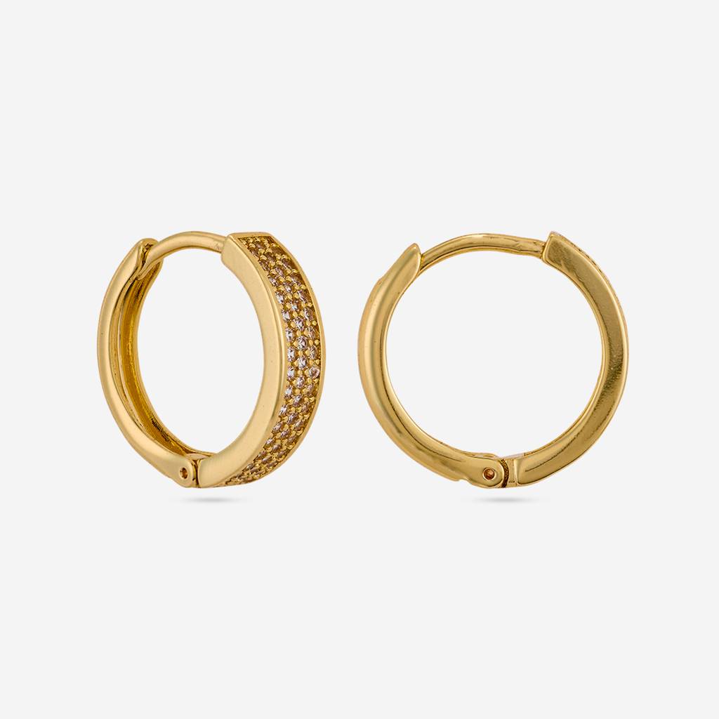 White - Plated Casual Wear Trendy Zircon Earring - 466923 : 466923