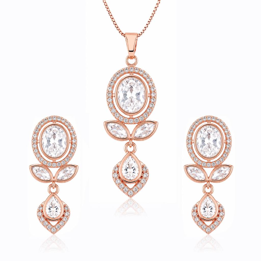 Kundan Elegance Rose Bloom Drop Pendant Set For Women | Stylish Minimal Jewellery Set For Women | Birthday & A : 8905124579918