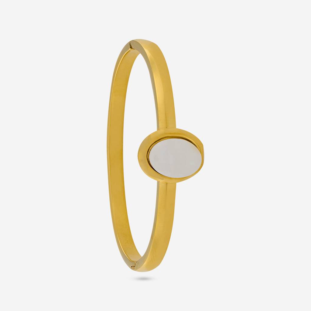 White Gold - Plated Casual Wear Trendy Kada - 458915 : 458915