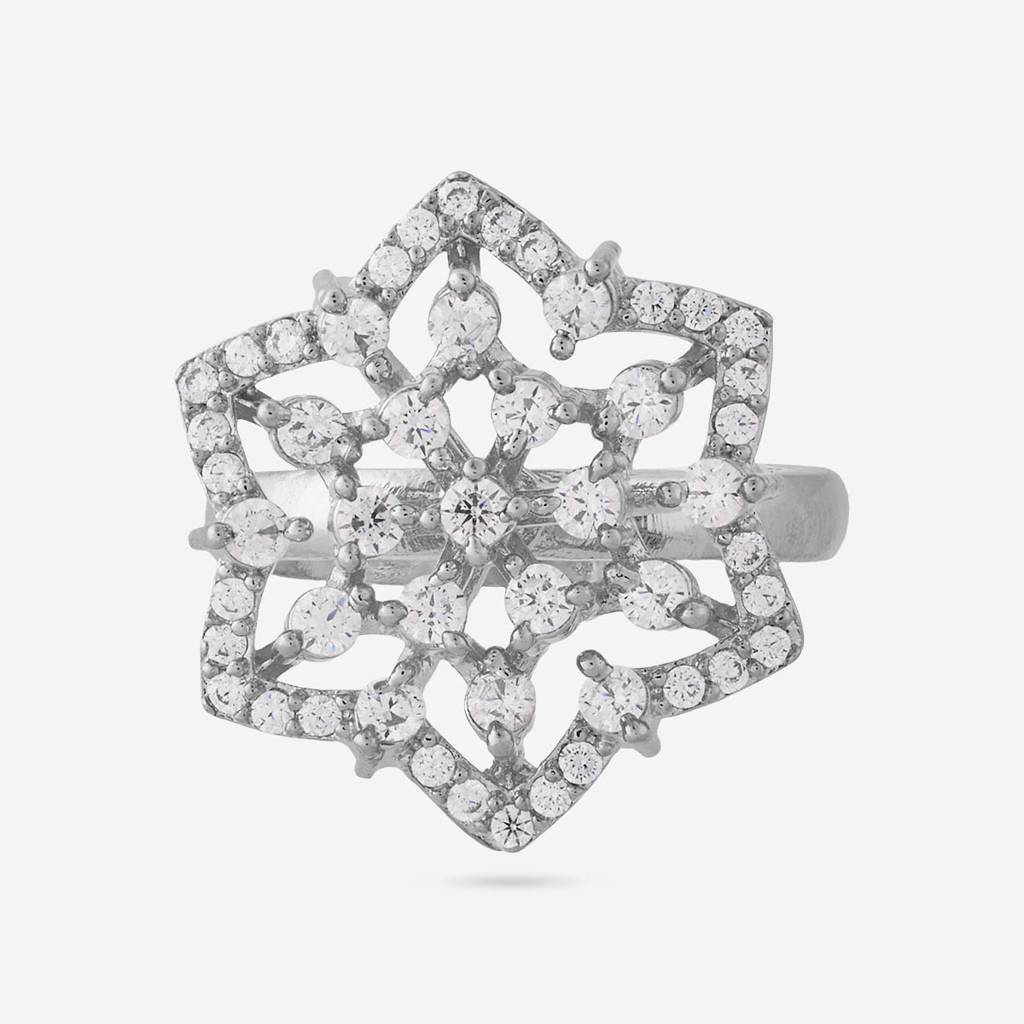 White - Plated Party Wear Zircon Finger Ring - 469256 : 469257