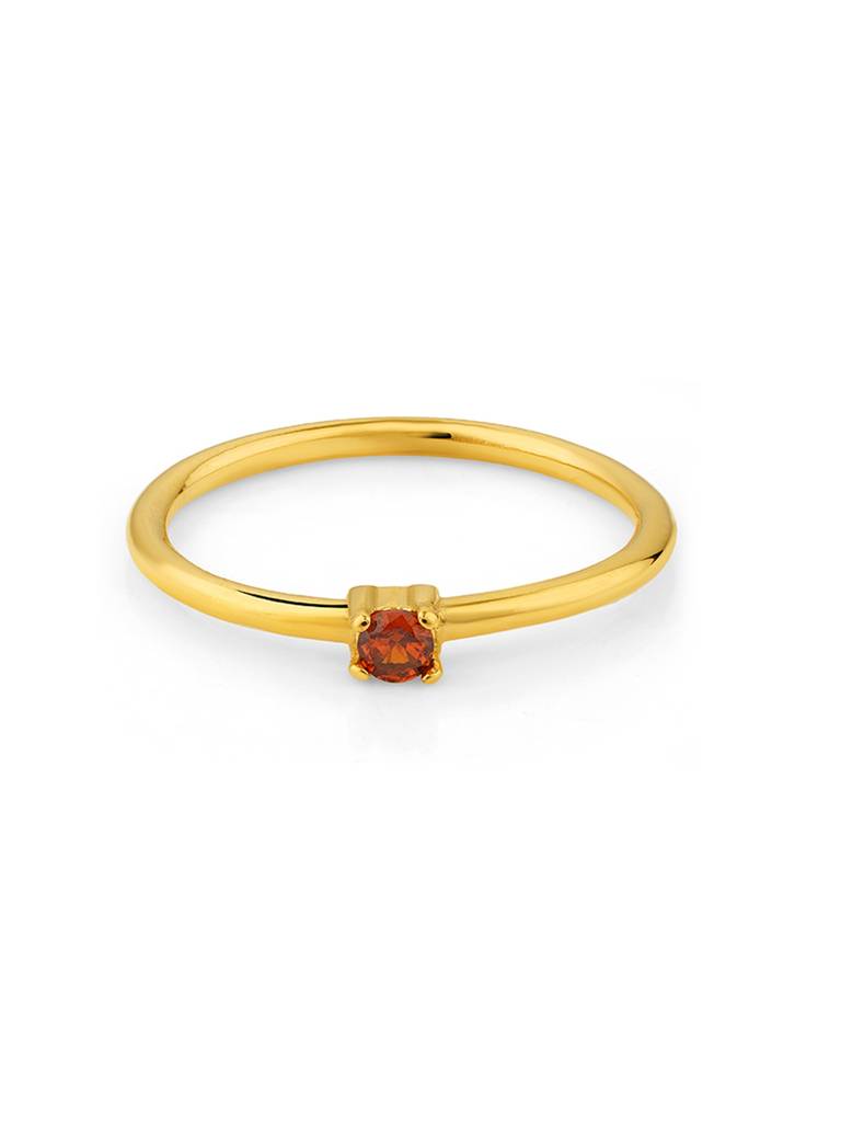 18K Gold Plated Golden Blush Ring Stainless Steel Waterproof & Anti-Tarnish(Size-7) : R43ASSS7G