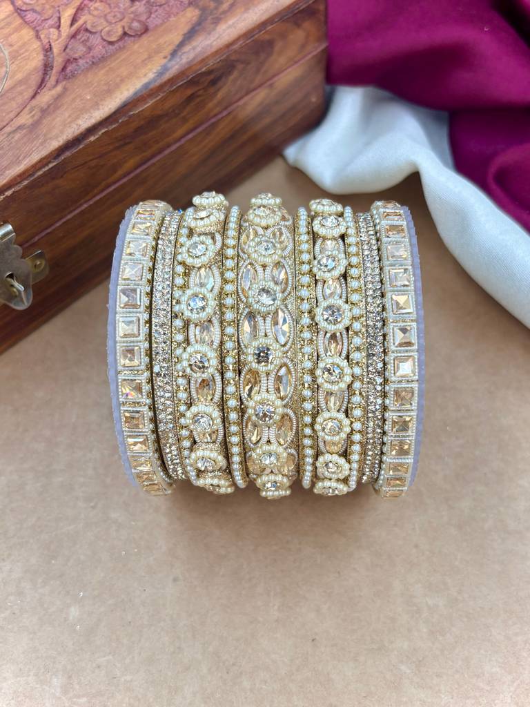 Golden Bangles Set – Bridal Ethnic Jewelry : HB-57-24