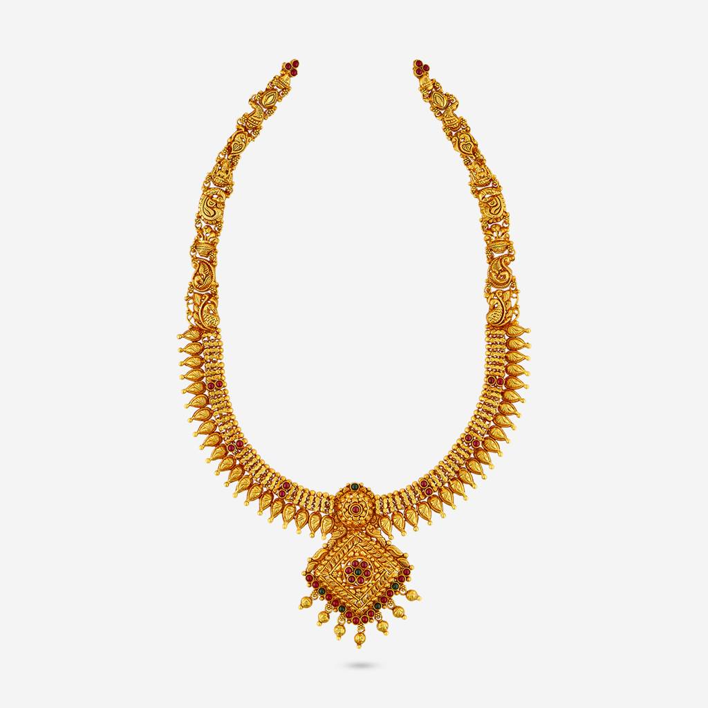 Ruby-Green Gold - Plated Bridesmaid Temple Necklace - 452683 : 452683