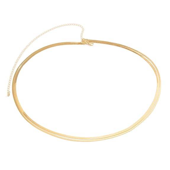 Double Layer Gold Plated Waist Belly Chain Plain Kamar Bandh Jewellery Gift For Women & Girls : PX8BCH044G