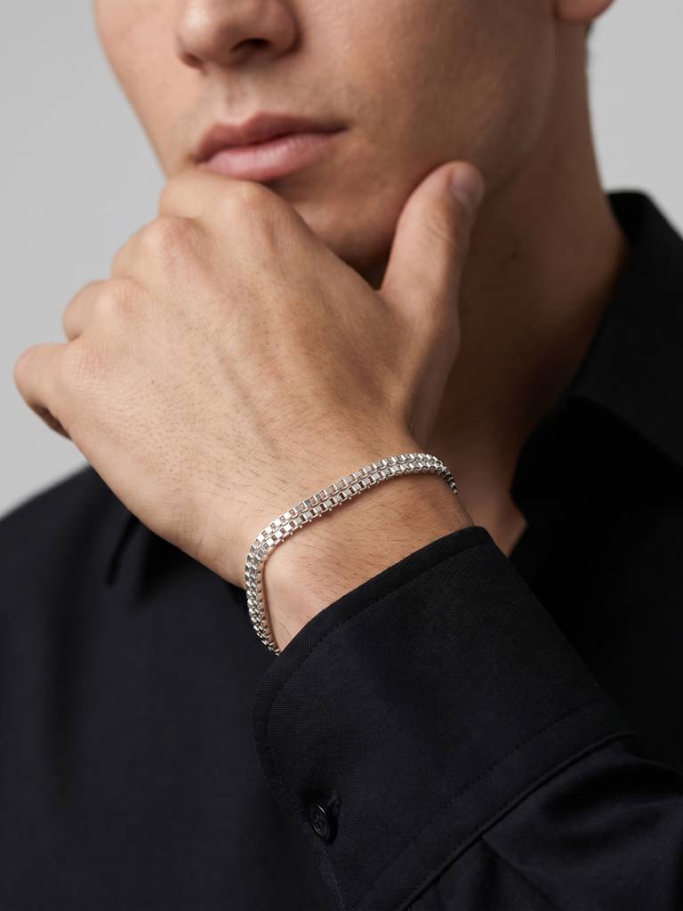 Sleek Flat Snake Men'S Bracelet : CJGB240