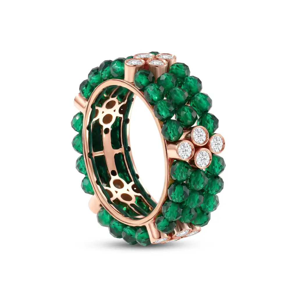 Emerald Caelith Diamond Cocktail Ring : RG1361_14K_PG