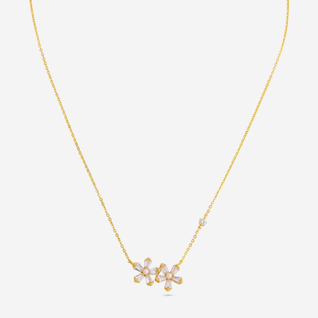 Pearl Gold Plated - Office Wear Silver Necklace - 466620 : 466620