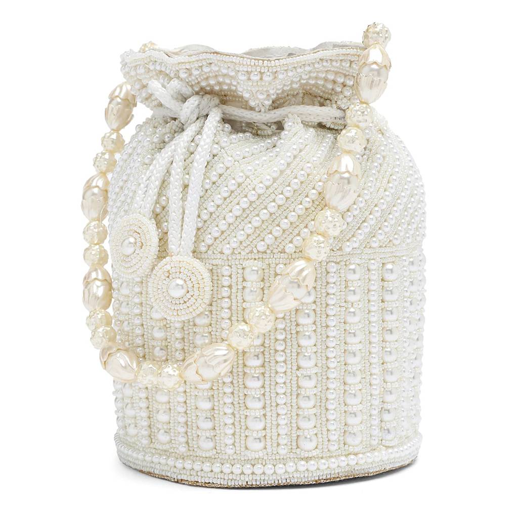 Potli Bags For Women Evening Bag Clutch Ethnic Bride Purse With Drawstring(P98C) : P98W