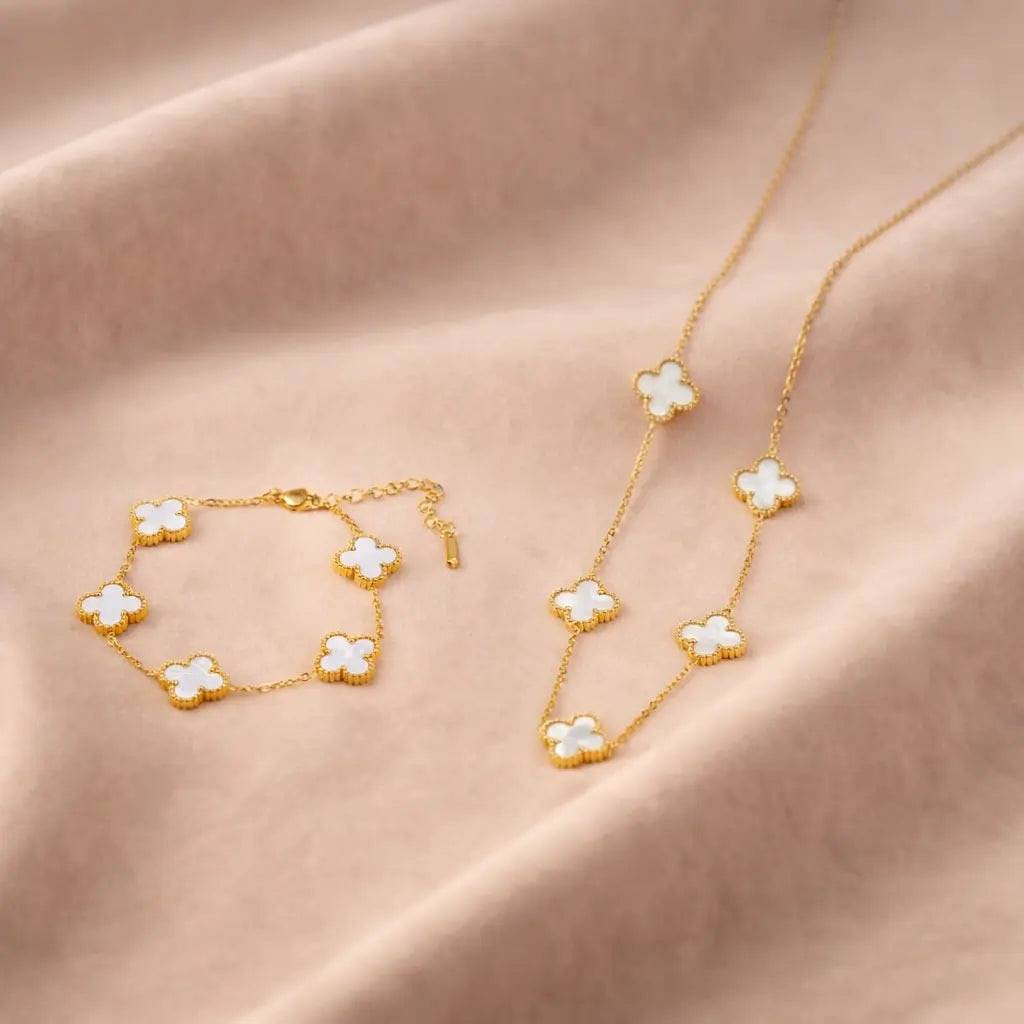 White Clover Jewellery Set : NBC-089-G-1