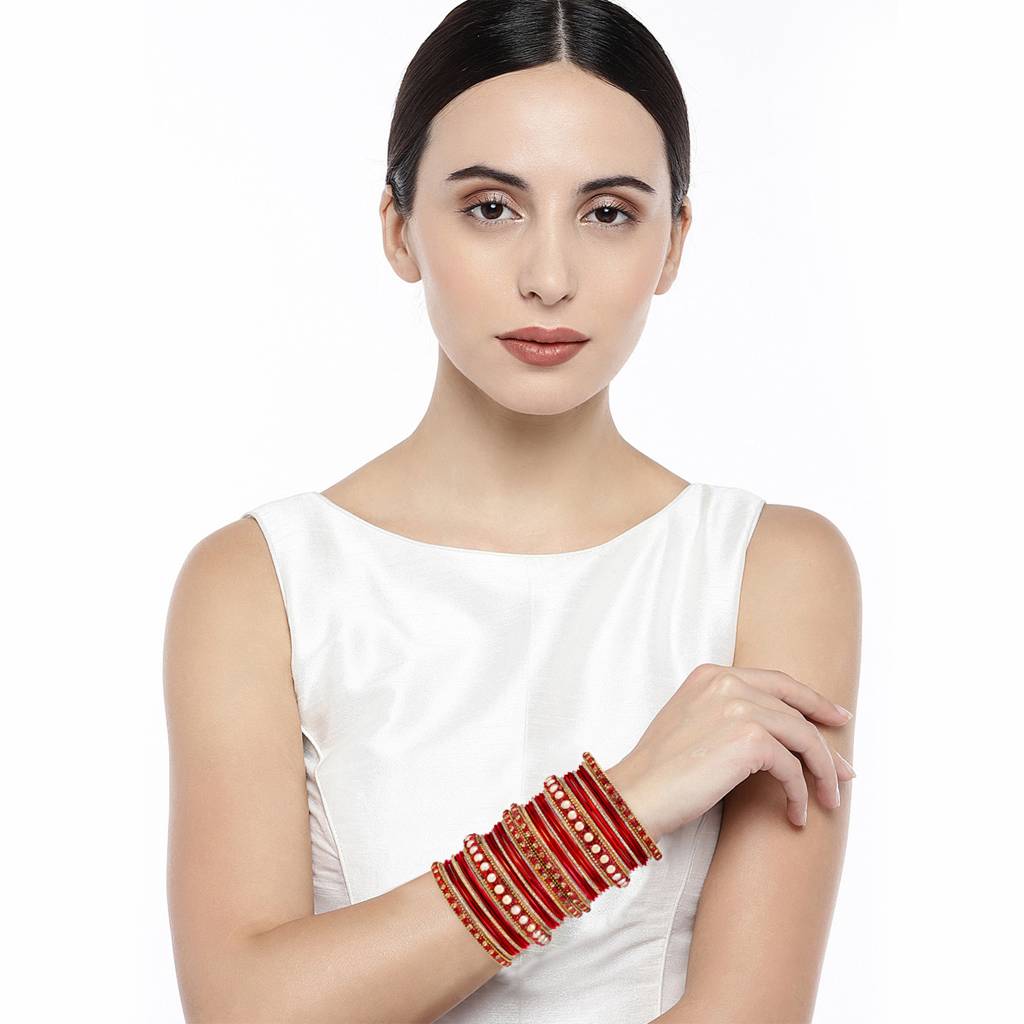 Metal Chuda Bangle Set For Women Wedding Bridal Indian Traditional Ethnic Jewellery : PF51B42R