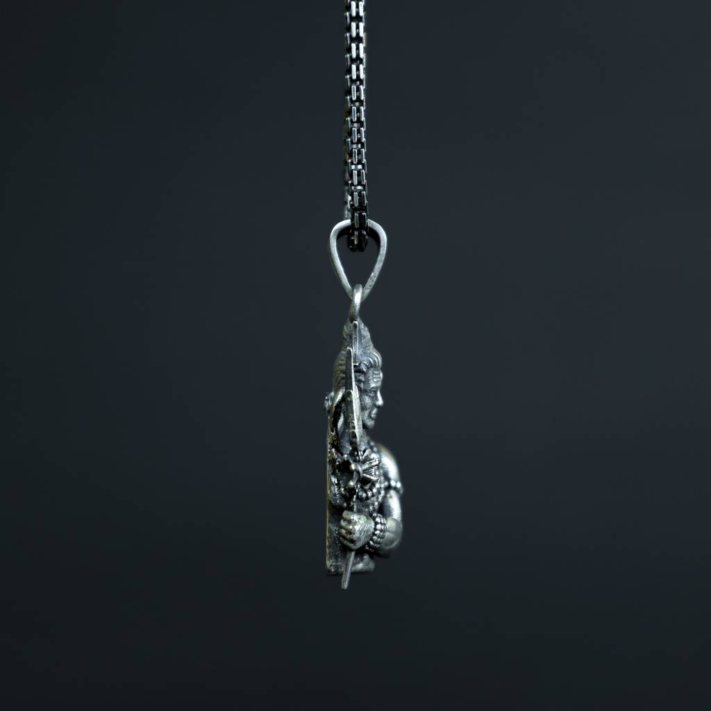Shivji 3D Silver Pendant : ZV-PEN-SHV-033