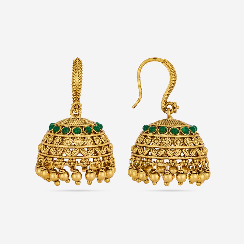 Green Gold - Plated Festive Antique Earring - 422444 : 422444