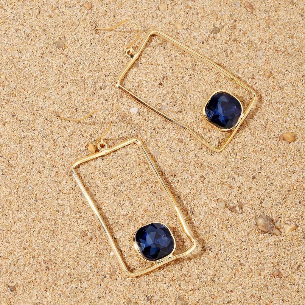 Chuffed Sapphire Gold Earring : ES13484-G-BLU