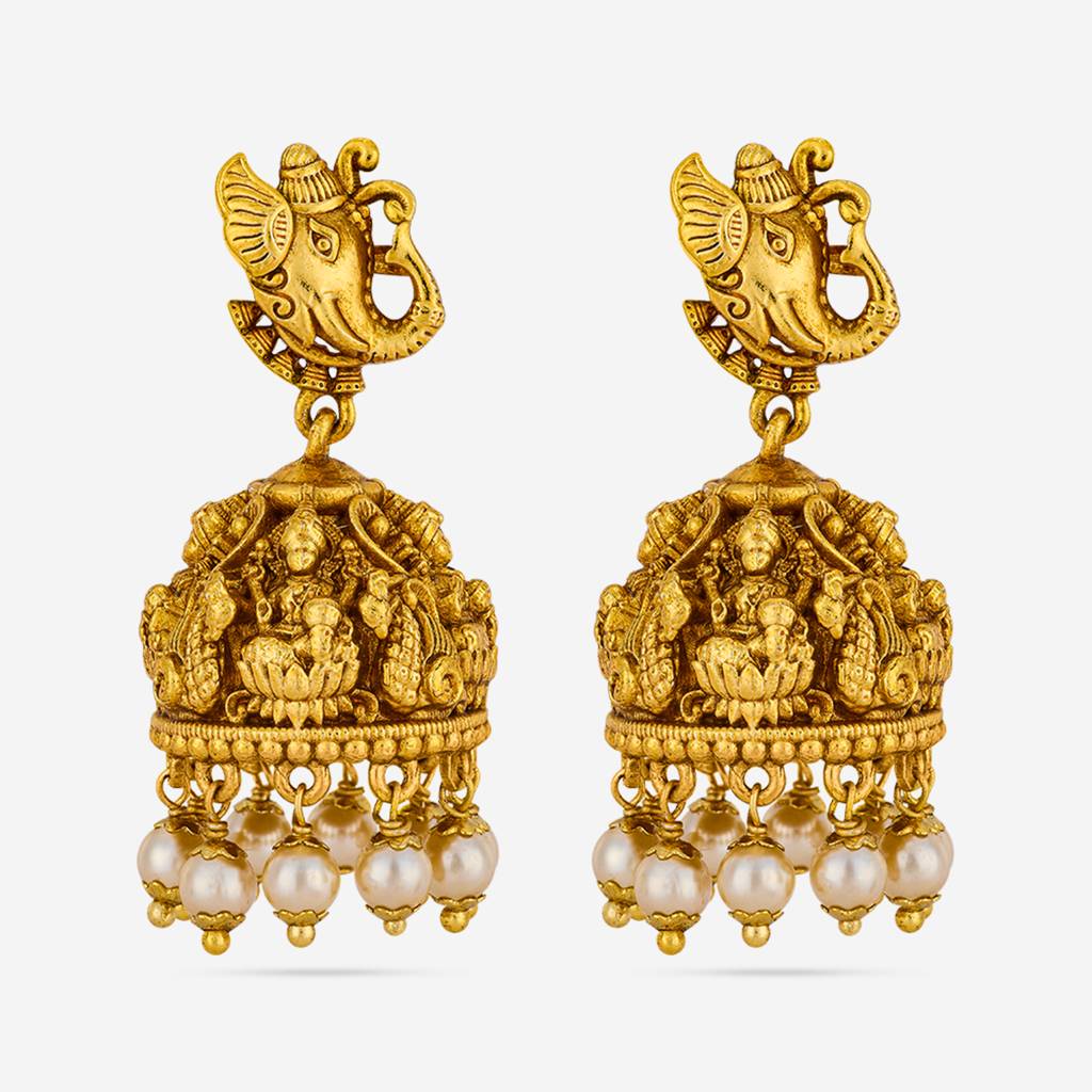 Pearl Gold - Plated Festive Antique Earring - 469981 : 469981