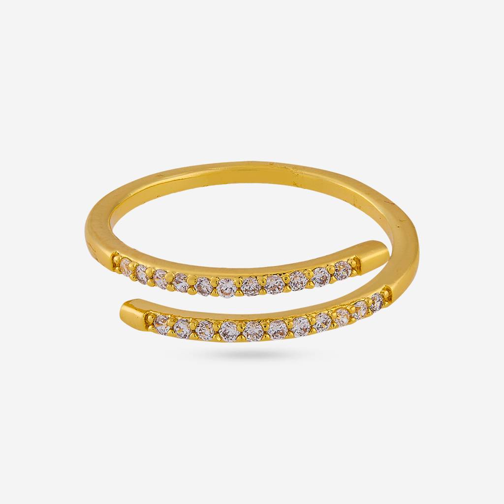 White -Gold Plated Party Wear Trendy Zircon Finger Ring - 451216 : 451216