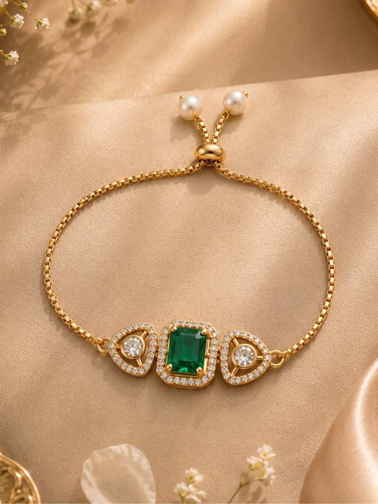 Emerald Evil Eye Bracelet Rakhi : YI24A1018B