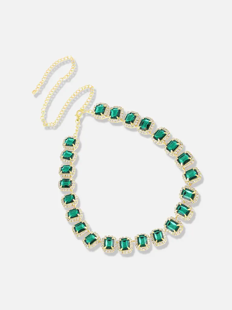Omega-Silver Plated Designer Stone Casual Necklace For Women : SOHNCK3376