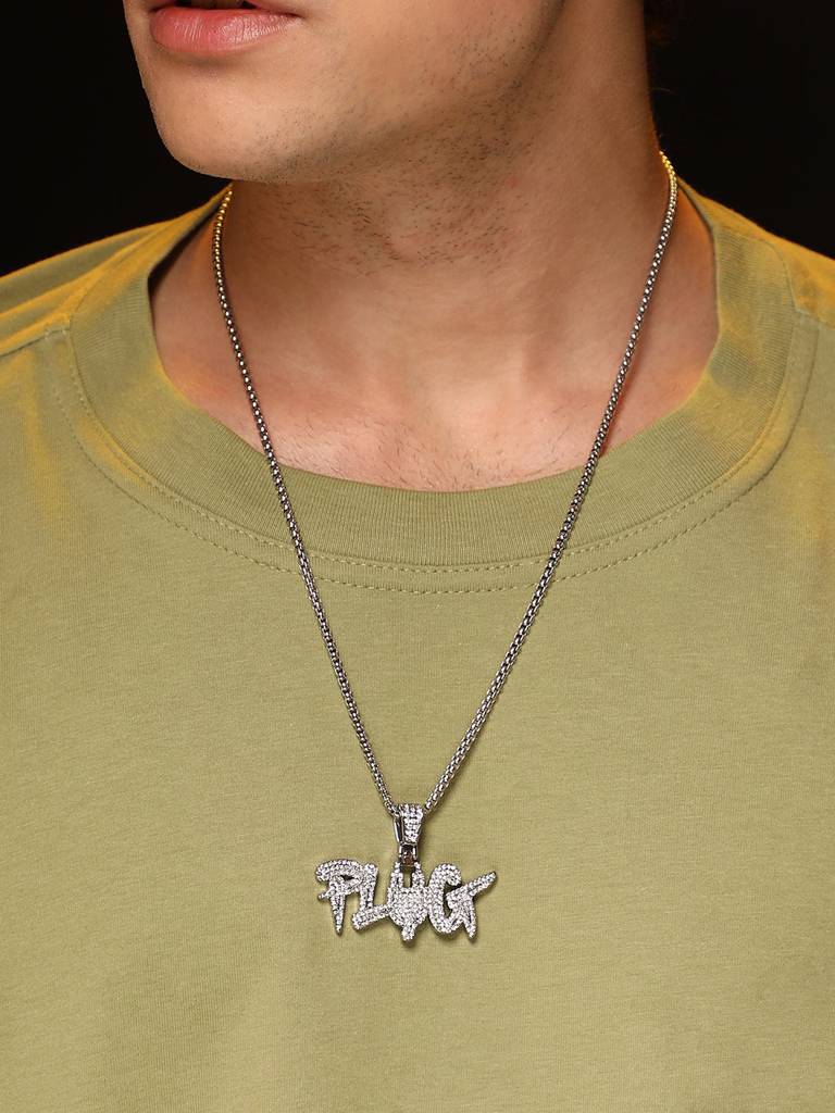 Men'S The Plug Pendant Necklace - Metallic Silver : FAPD1103