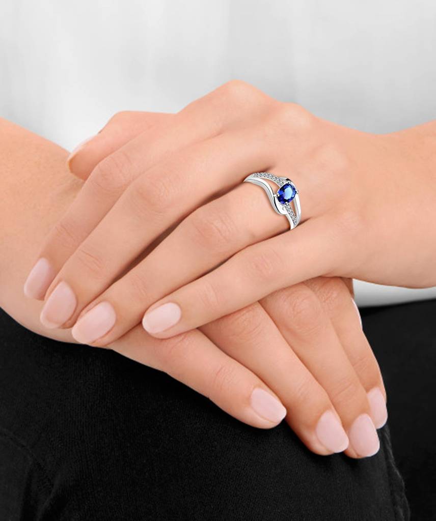 Exclusive Latest Fashion Austrian Collection Non-Precious Metal And Cubic Zirconia Ring For Women (Blue) : PFCR12-7
