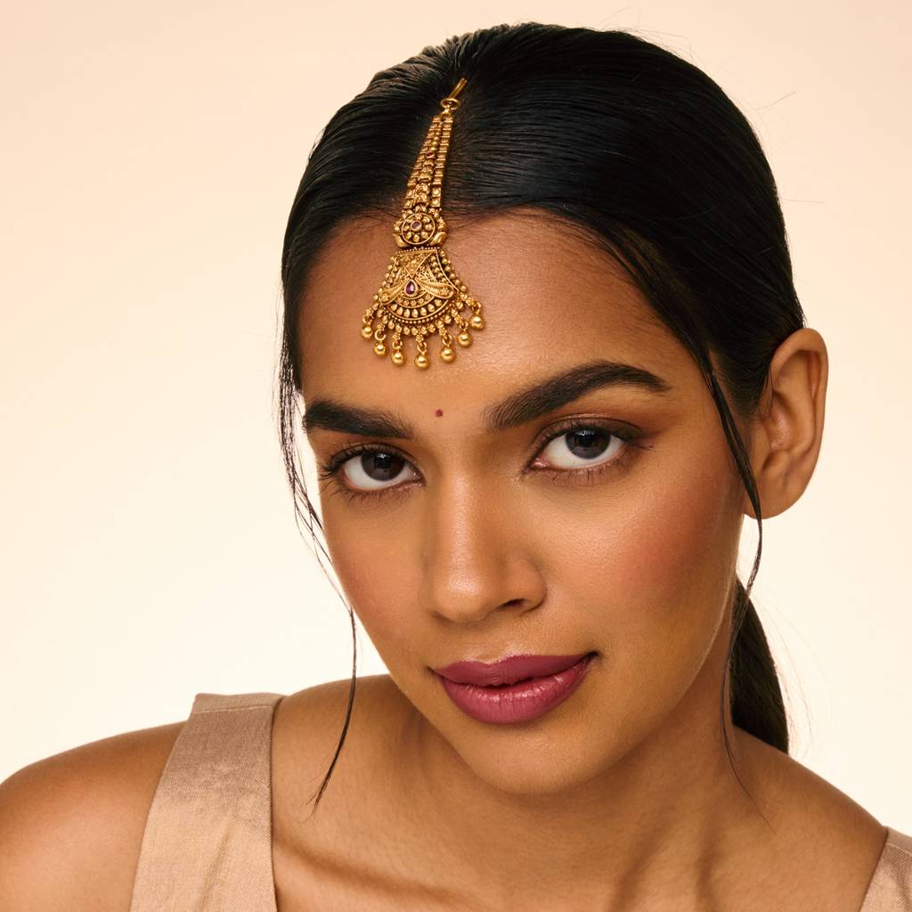 Ruby Gold - Plated Bridesmaid Antique Tikka - 457040 : 457040
