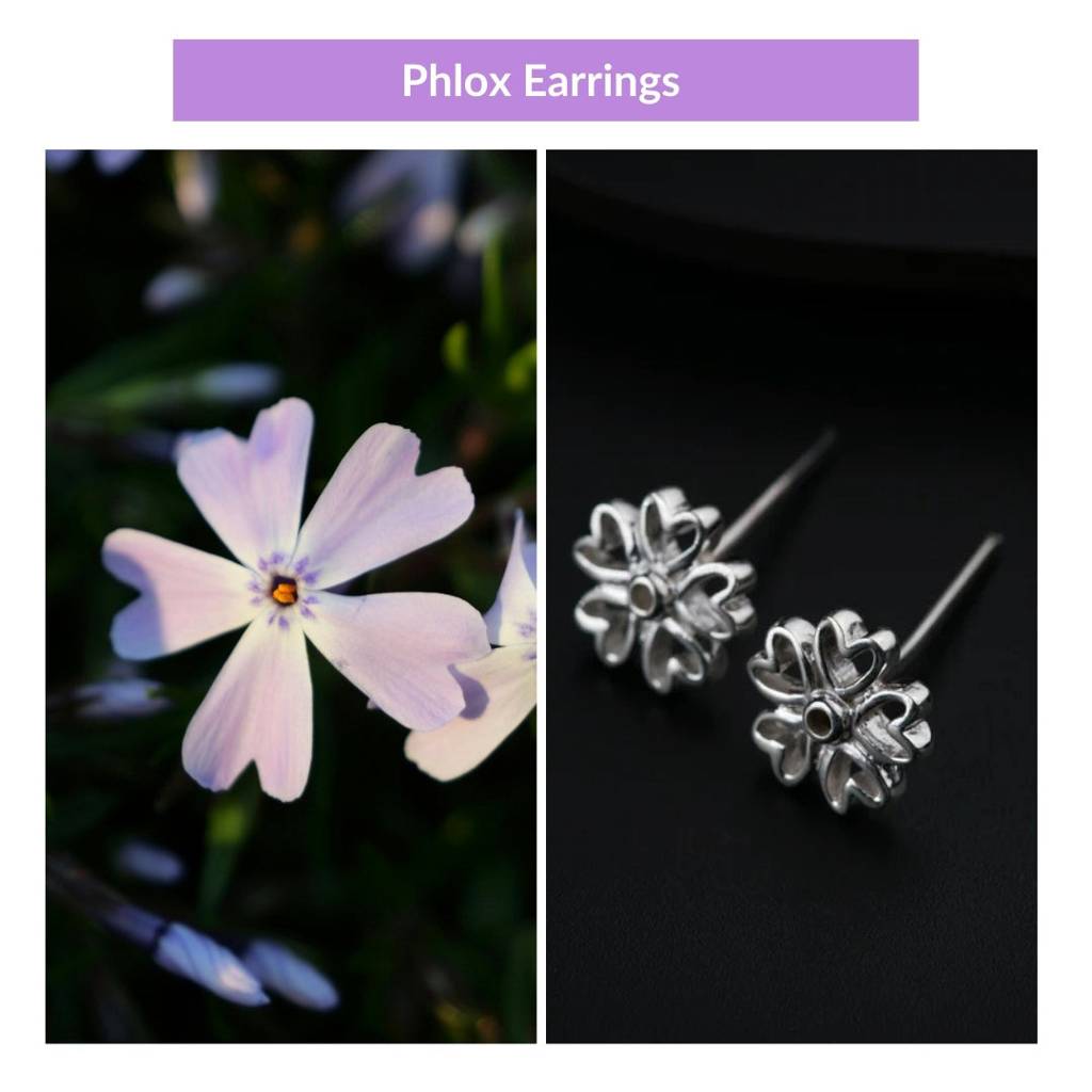 Silver Phlox Flower Studs | 92.5 Silver : 46540439