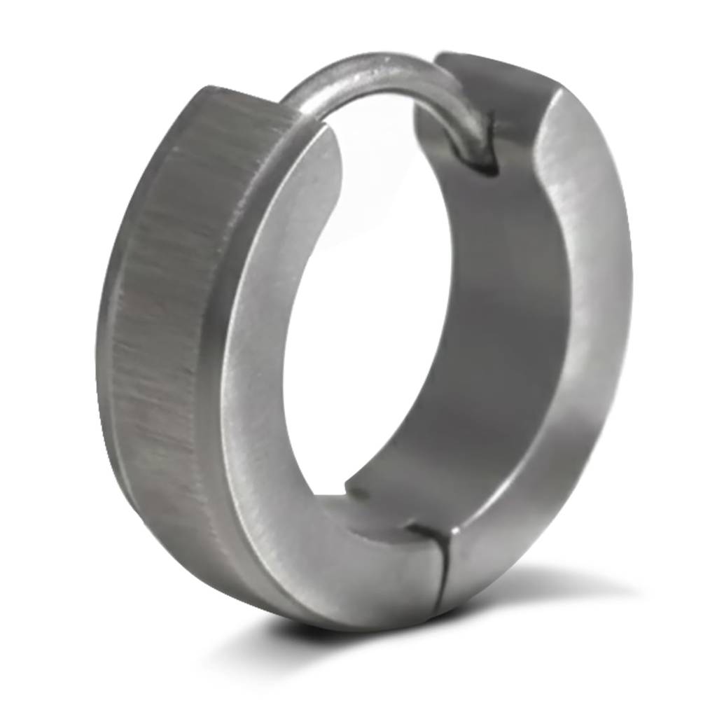 Silver Plated Stainless Steel Hoop Huggie Earrings Jewellery For Men & Boys (1 Pc) : PX9ME63-S