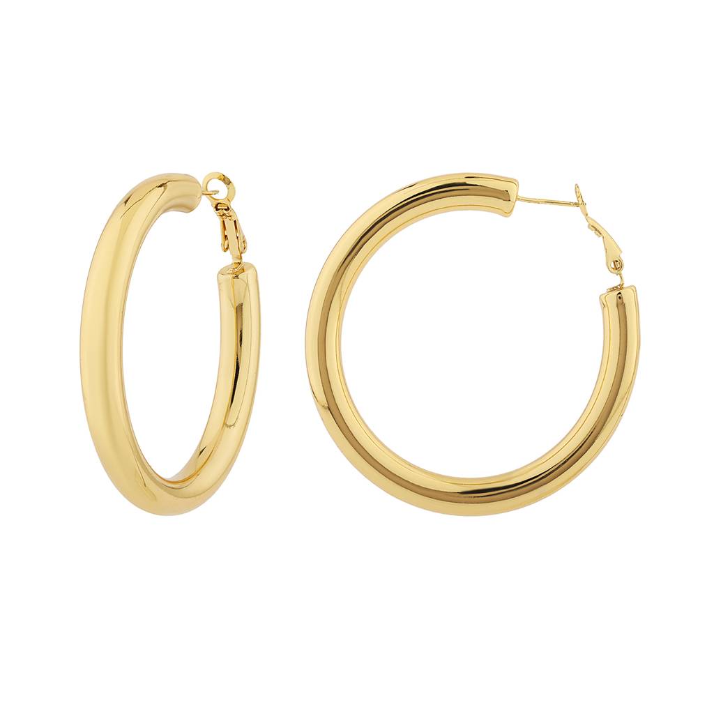 Korean Bling Neo Classic Hoops Earrings : 8905124568233