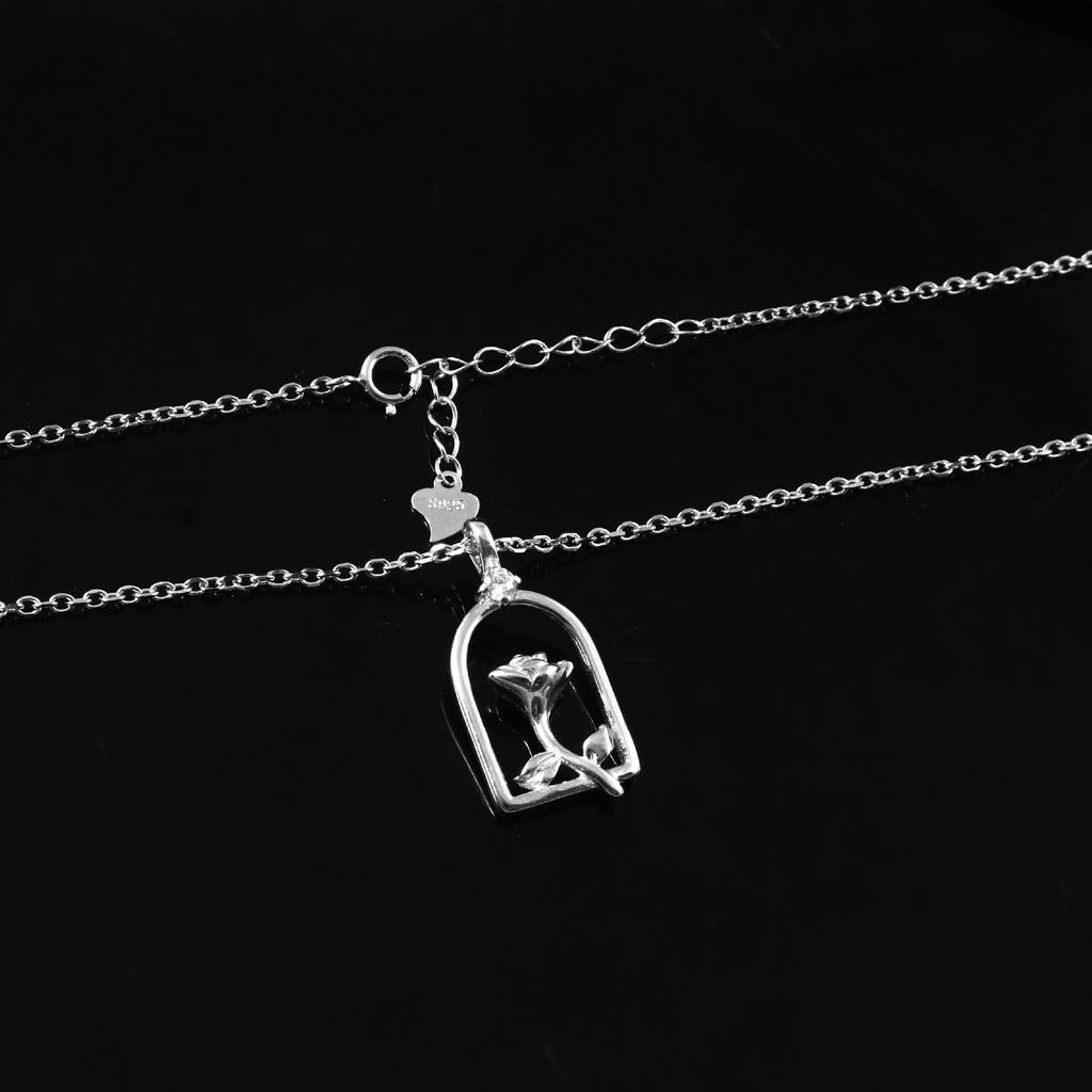 Blooming Rose 925 Silver Pendant Necklace : ZIRAK-Pendant-036