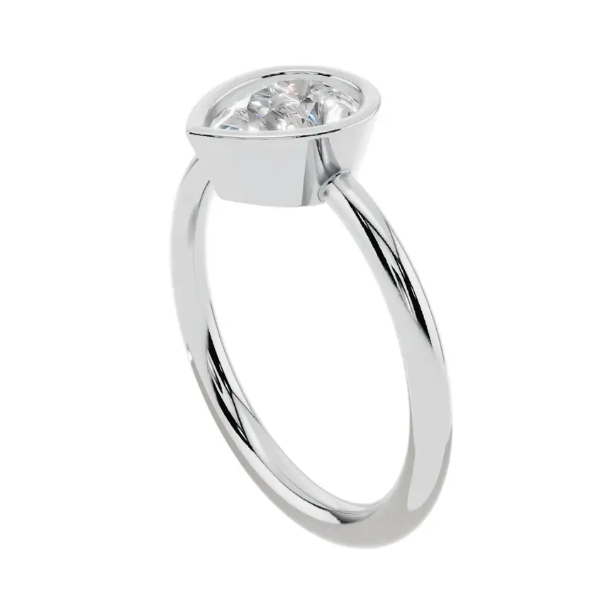 The Pear Bezel Solitaire Ring : LR12-W-10