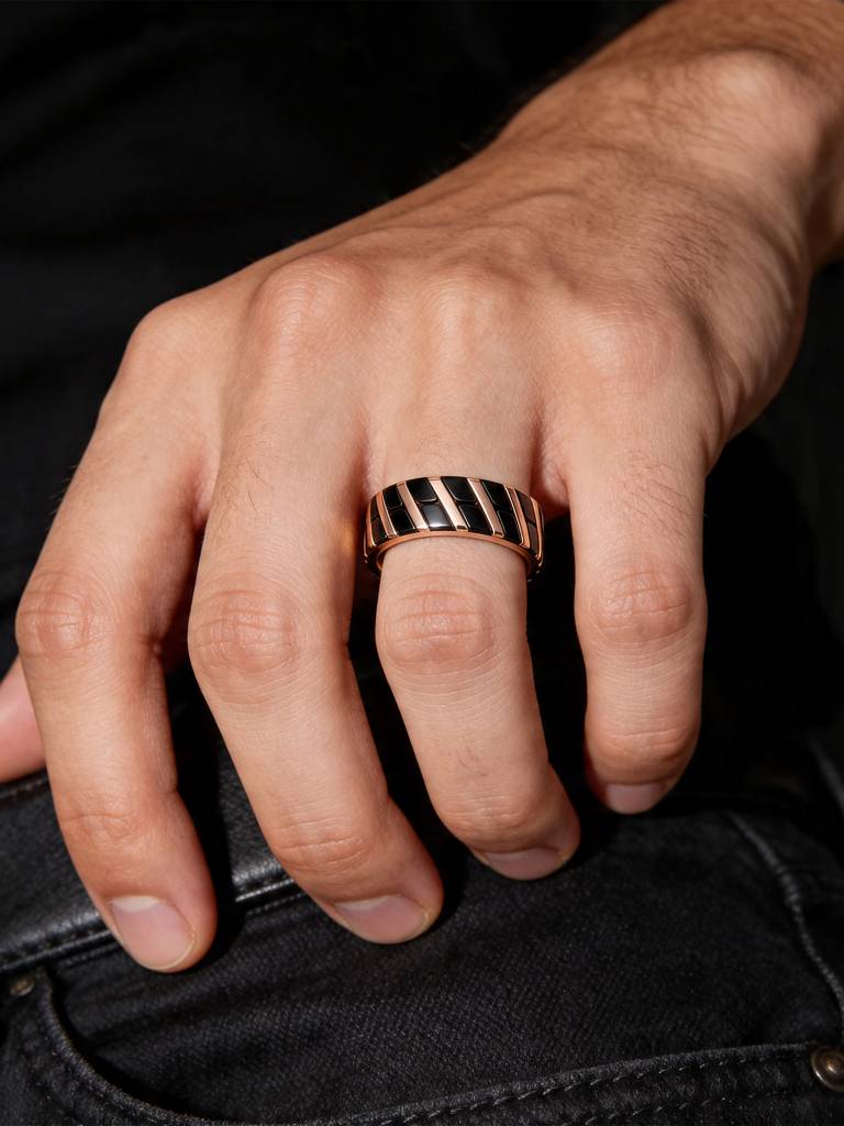 Touch925 Pure 925 Silver Men'S Stealth Gear Ring : CMGR366