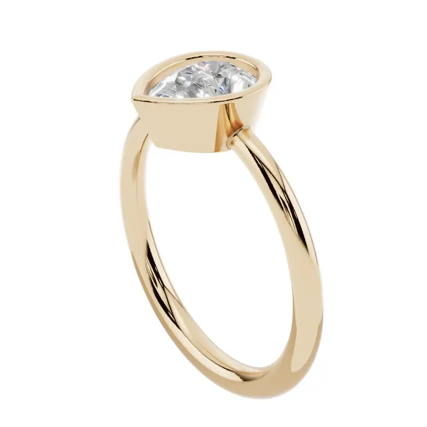 The Pear Bezel Solitaire Ring : LR12-G-10