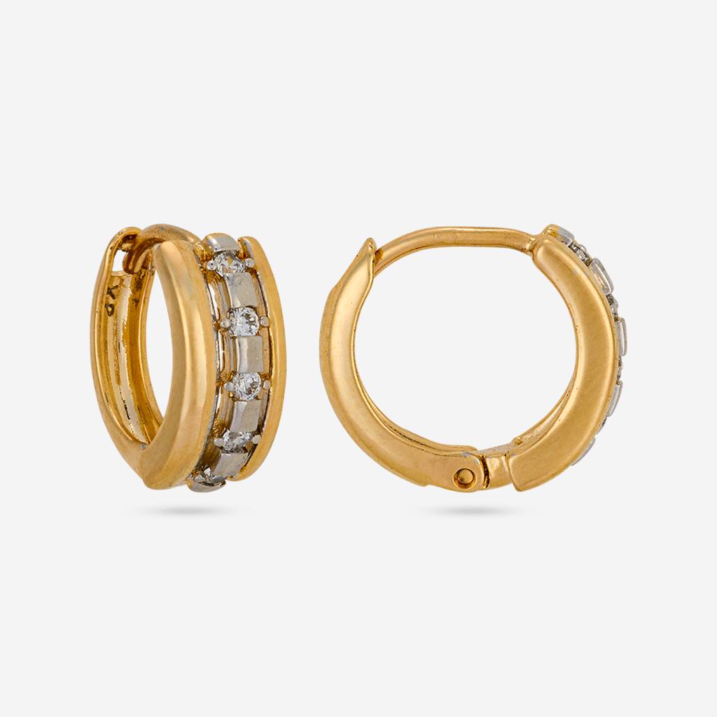 White Rhodium-Gold - Plated Casual Wear Trendy Zircon Earring - 460325 : 460325