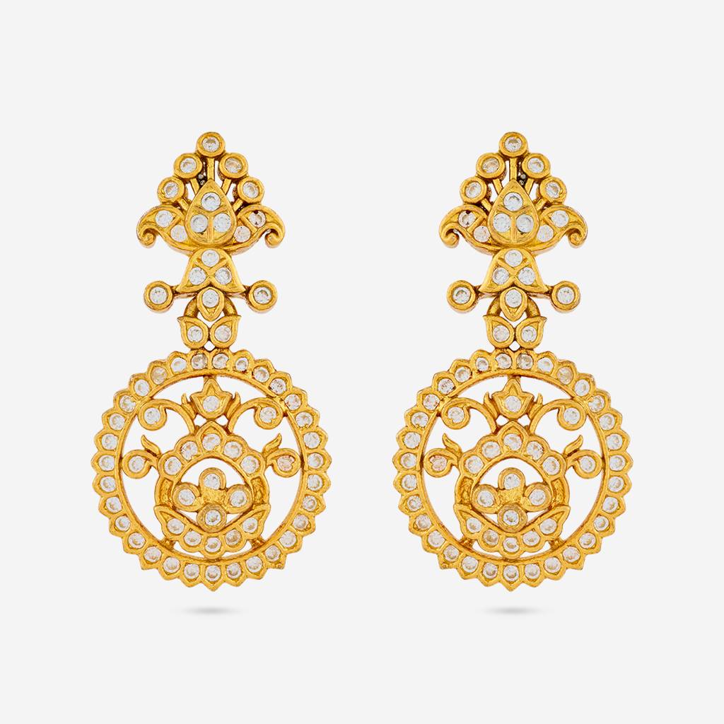 White Gold - Plated Festive Temple Earring - 462023 : 462023