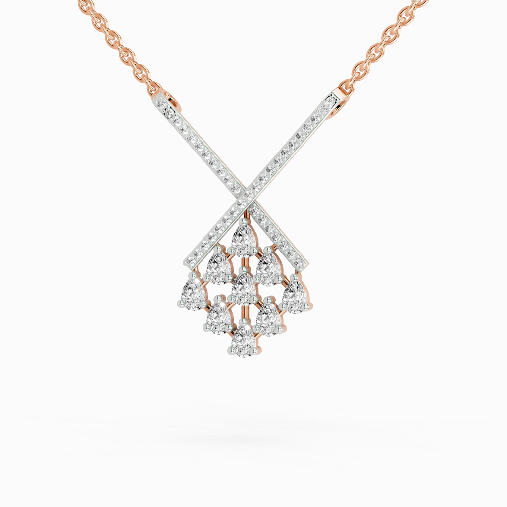 Lab Grown Diamond 0.94 Carat Pear Fashion Pendant Pendants14K : SPN19568-NK-14KR-094CT
