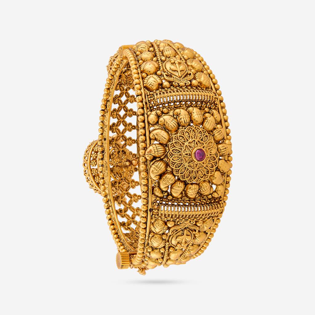 Ruby Gold - Plated Bridesmaid Antique Kada - 452324 : 452324