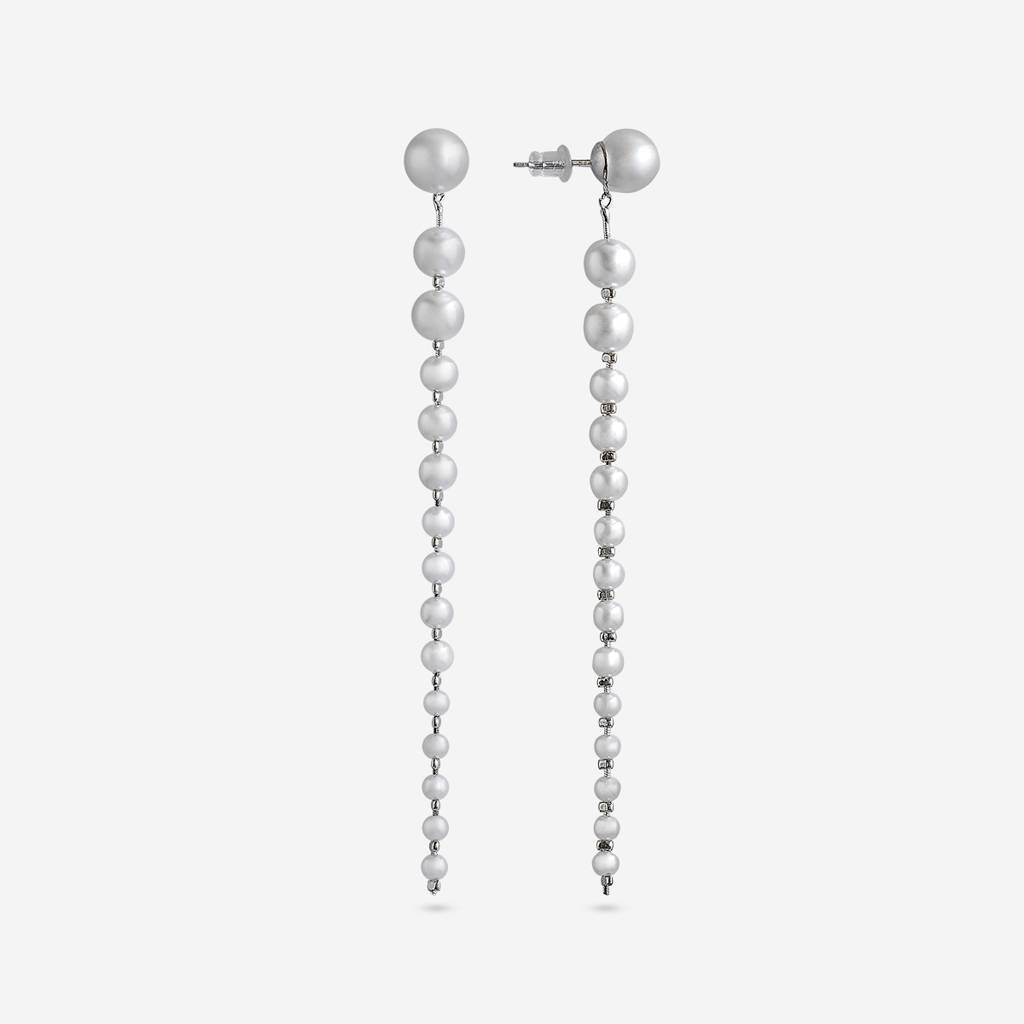 Pearl Rhodium - Plated Casual Wear Trendy Earring - 450941 : 450941