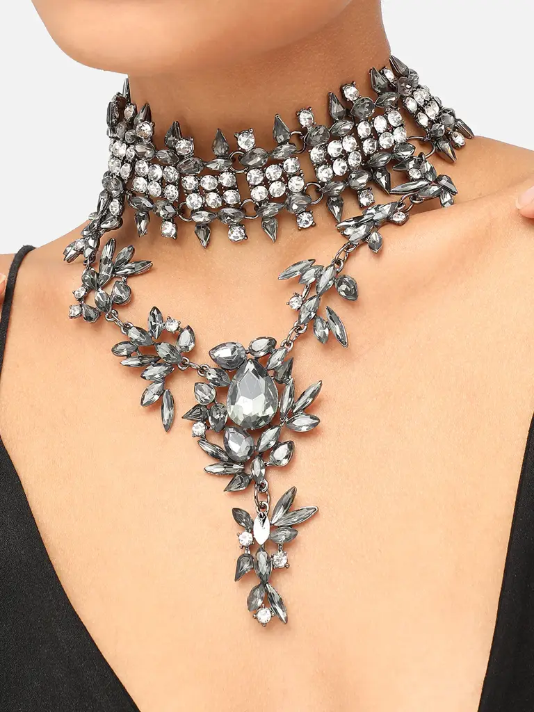 Melantha- Party Designer Stone Statement Necklace For Women : SOHNCK4305