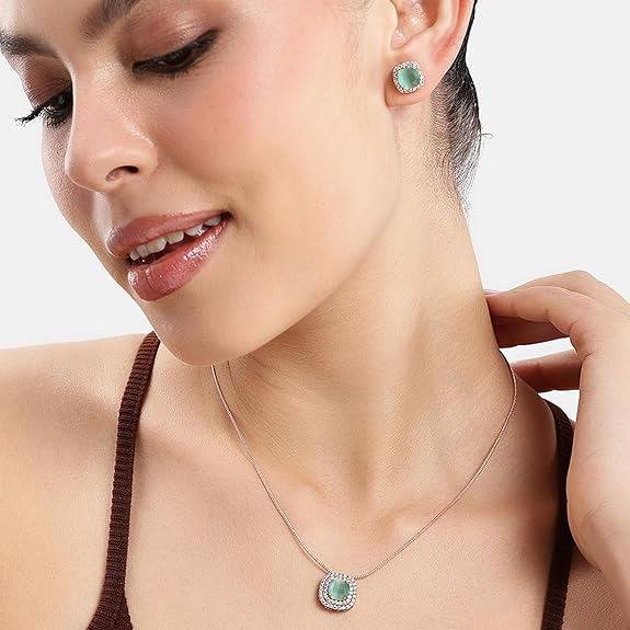 Opulent Ad Pendant Set– Trendy Party Wear : AD-857-RGMGPDER