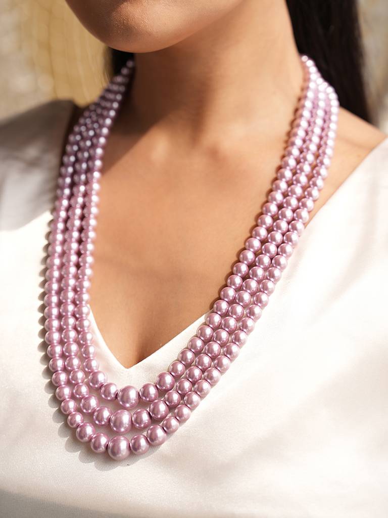 Grace Three-Stranded Pearl Necklace Set,. : 724NKS24DR