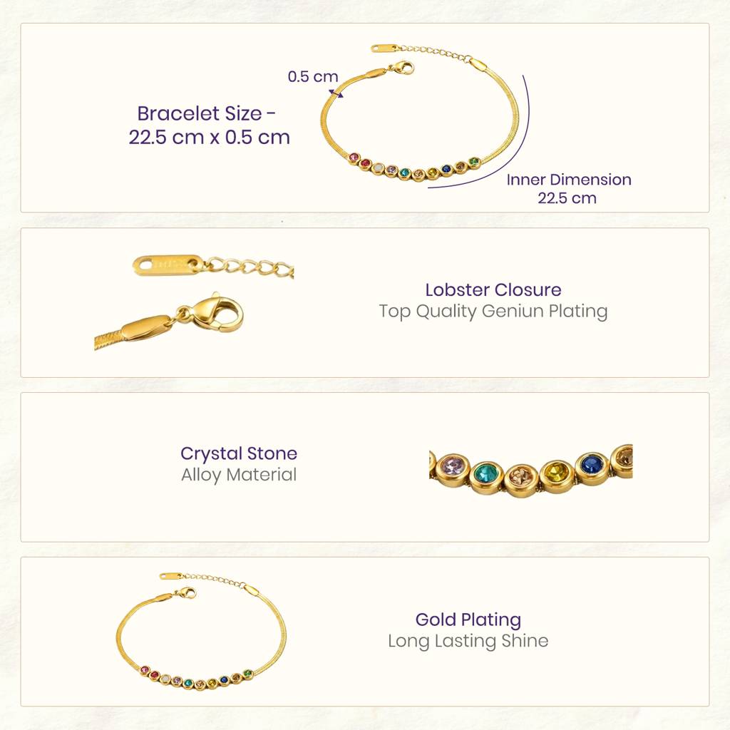 Multi-Color Crystal Studded Gold Plated Fancy Openable Bracelet Jewellery For Women & Girls : PX9B212GML