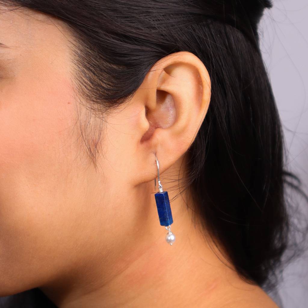 Silver Lapis Lazuli Earring : 33064087